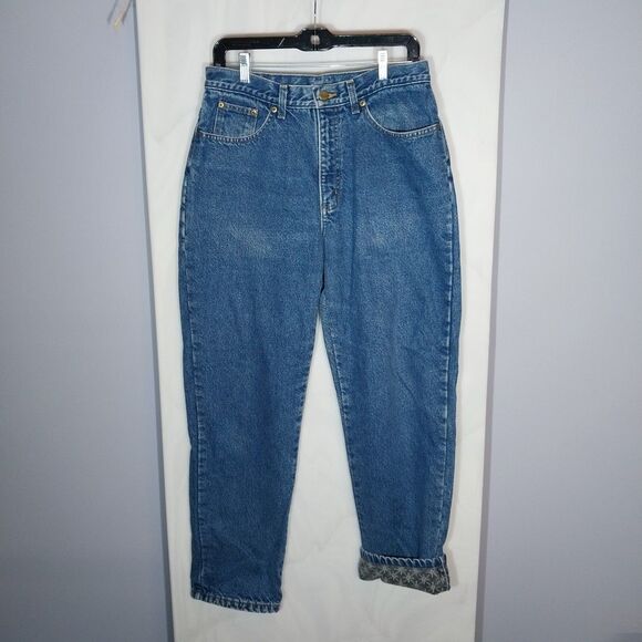 Vintage LL BEAN Women's Jeans 10M-T Double L Relaxed High Rise Tapered Lined Mom - Picture 1 of 9